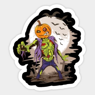 Pumpkin Zombie Sticker